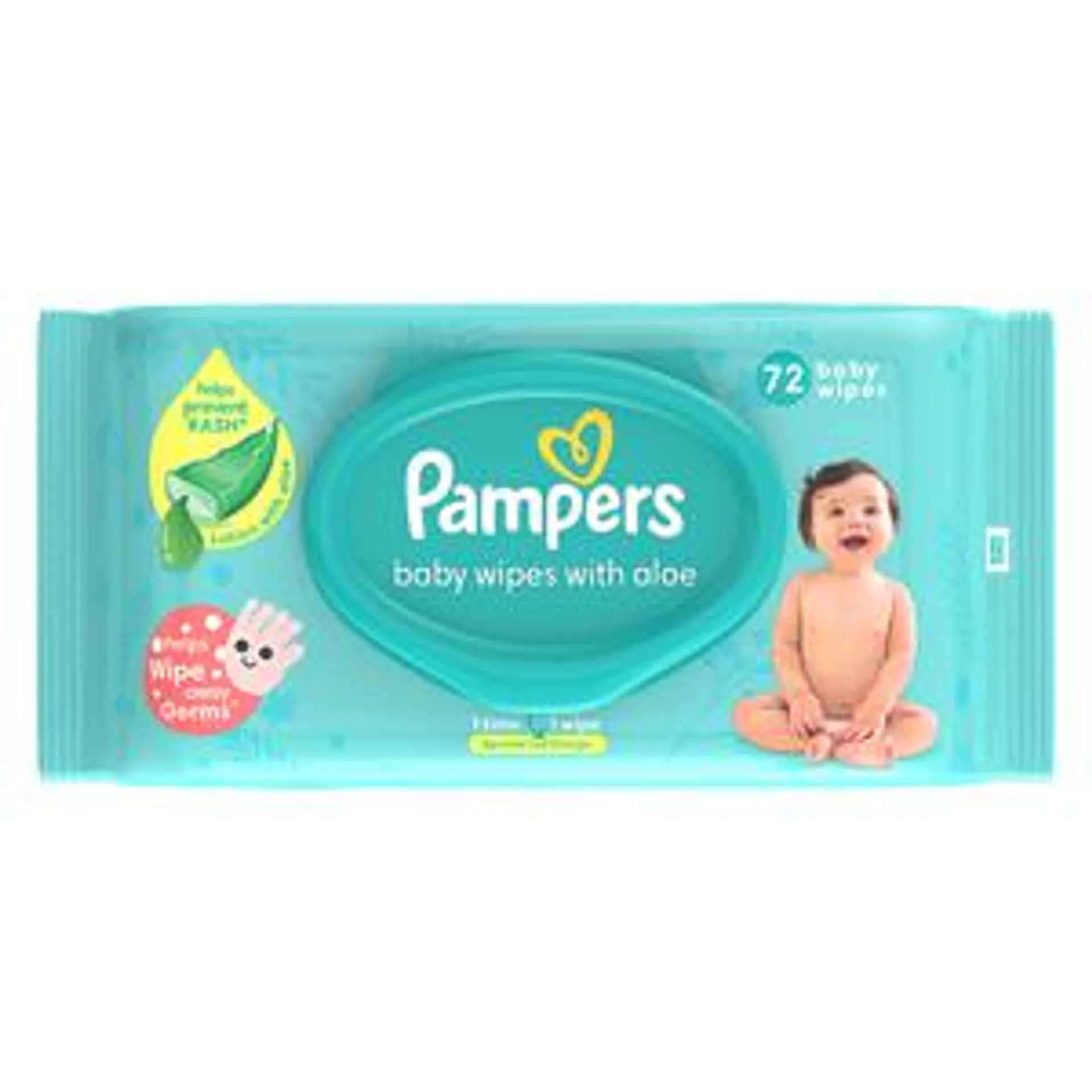 Pampers Baby Wipes - With Aloe, 72 pcs