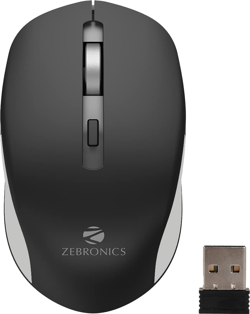 ZEBRONICS Zeb-Jaguar Wireless Mouse, 2.4GHz with USB Nano Receiver, High Precisi