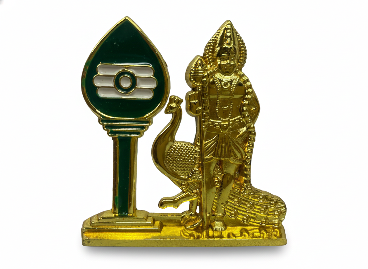 Lord Murugan Vel  Idol with Peacock