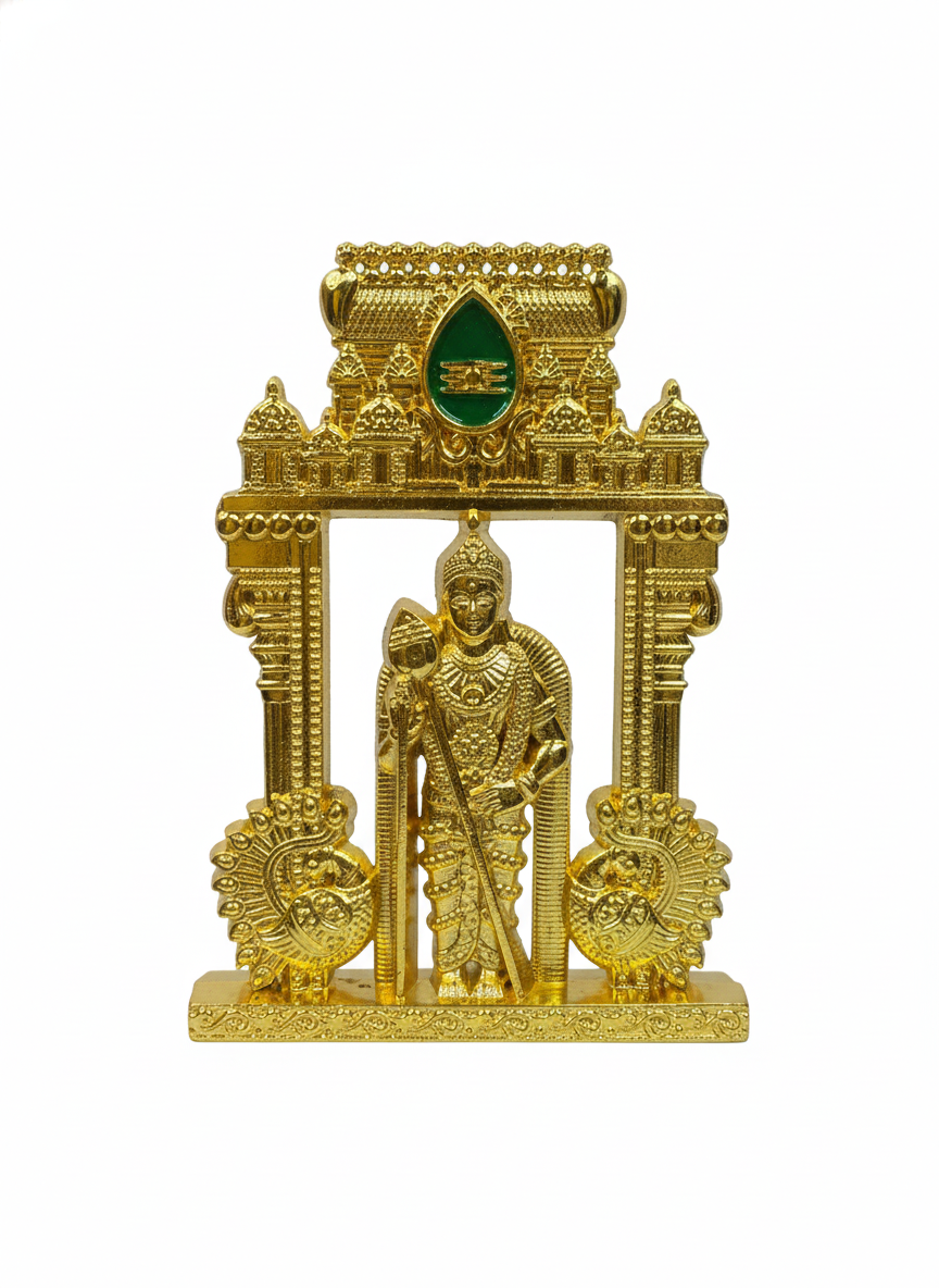 Lord Murugan Temple Idol with Vel & Arch