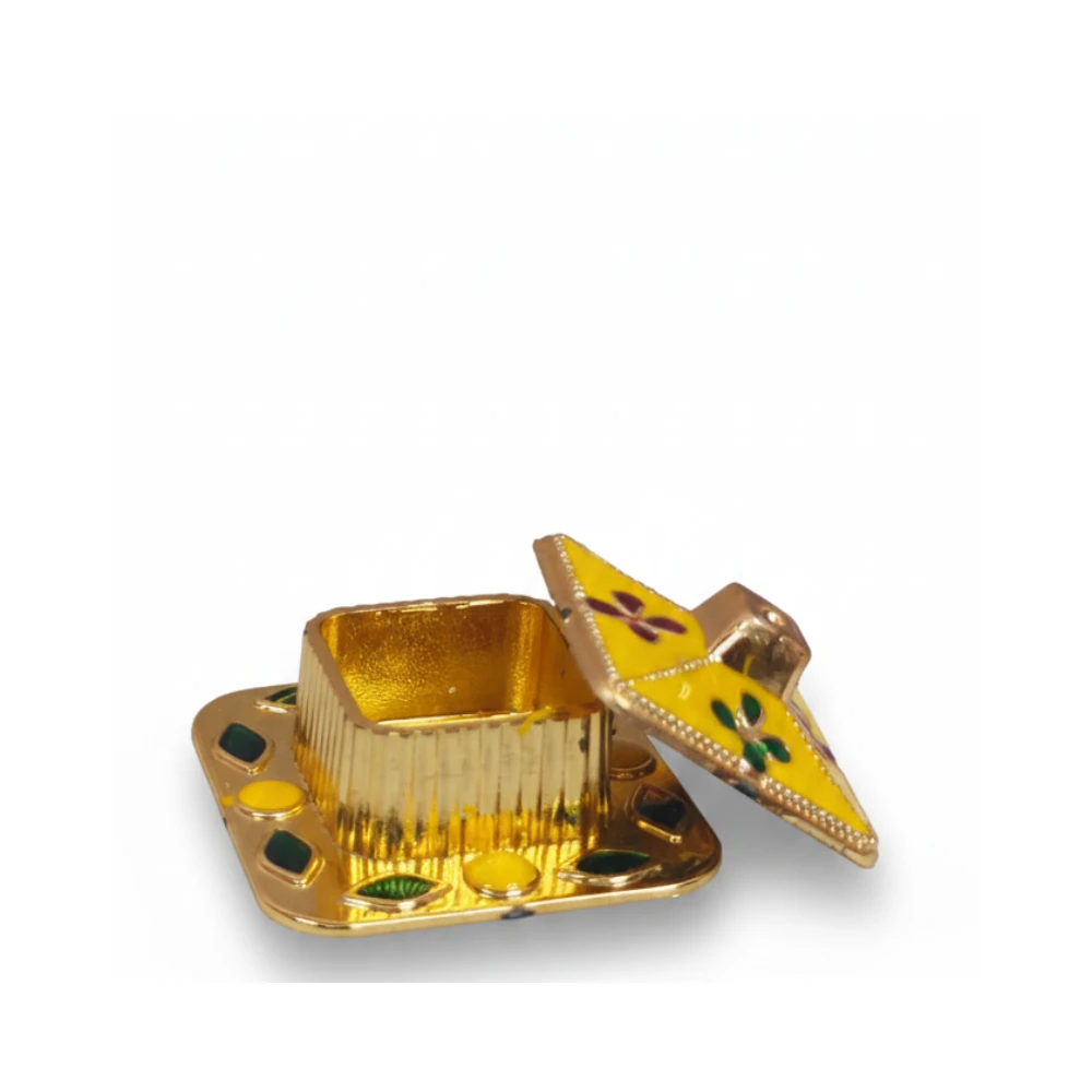 Traditional Gold-Plated Kumkum Box