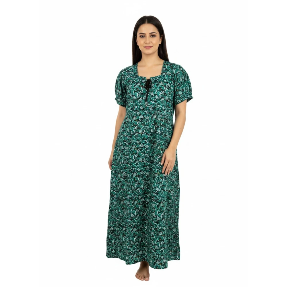 Women’s Floral Printed Cotton Maxi Dress