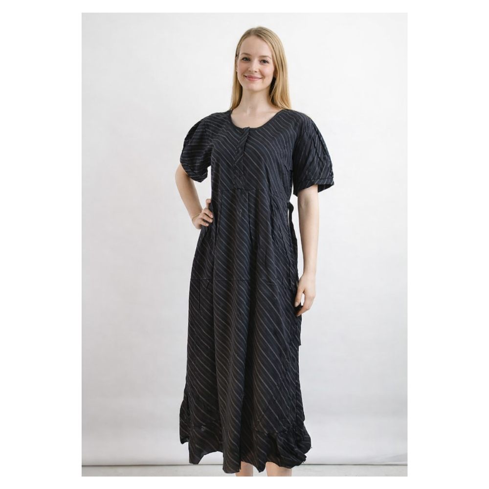 Classic Black Stripe Maxi Dress