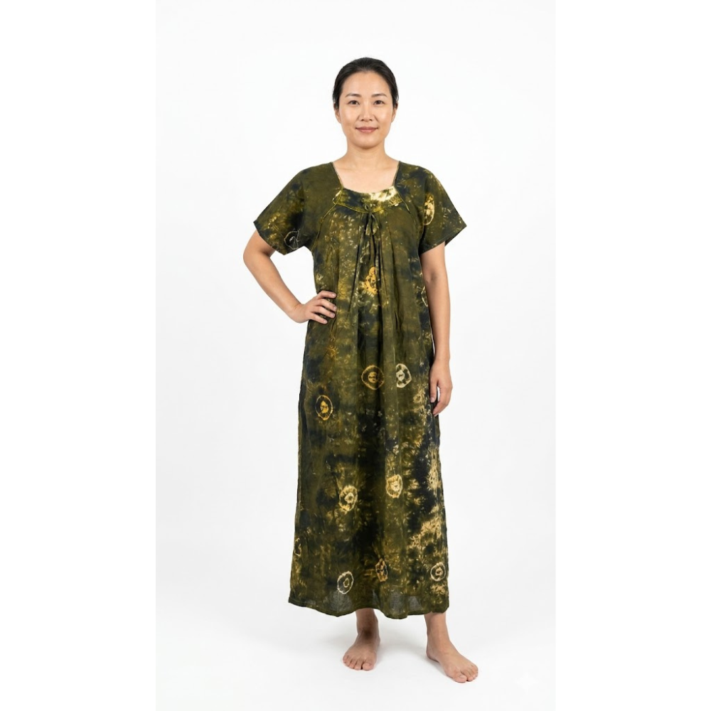 Olive Tie-Dye Maxi Dress