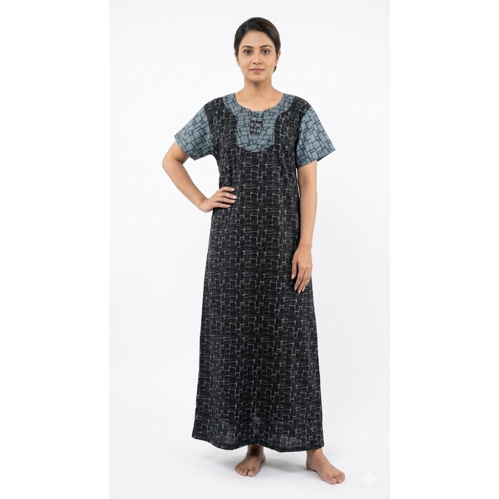 Printed Cotton Maxi Nighty