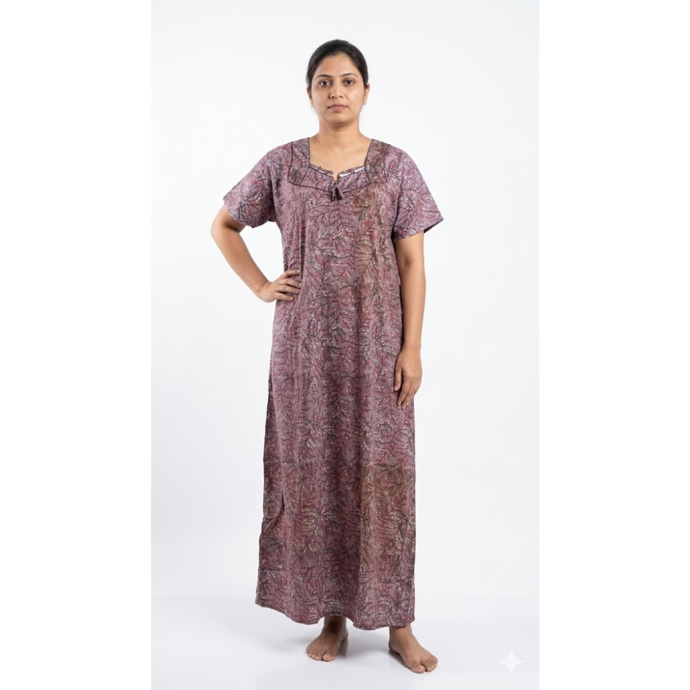 Women’s Printed Cotton Nighty (Full Length Homewear