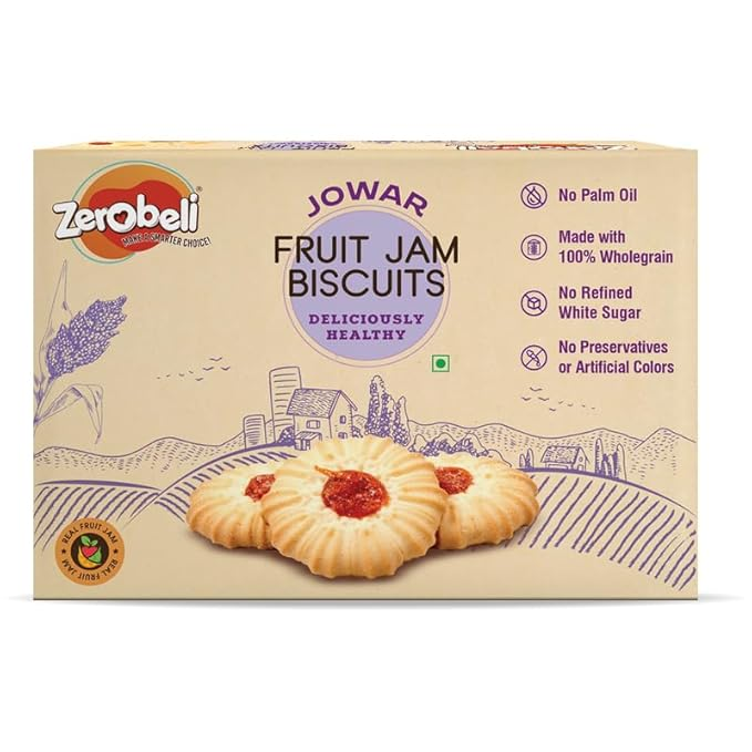 Zerobeli Jowar Fruit Jam Biscuit