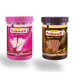 PICKWICK Chocolate & Strawberry Flavoured Wafer Rolls