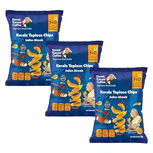 Sweet Karam Coffee Indian Masala Tapioca Chips – Pack of 3 (65g Each) | No Palm 